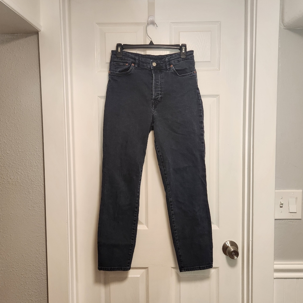 High waist mom jeans, dark wash, H&M size 8